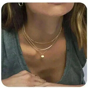 Round Tube Pendant Multi-Layer Necklace